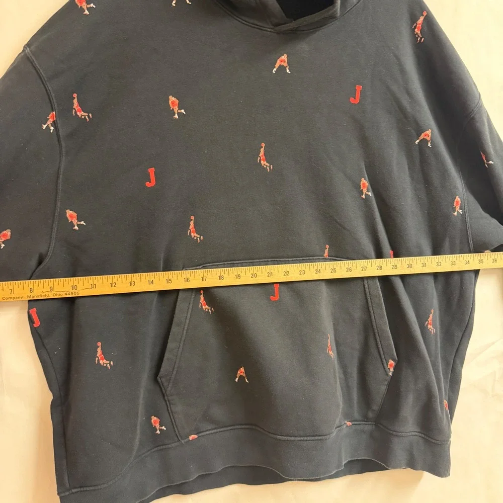 Jordan Air Jumpman‎ Essentials All Over Print Hoodie Mens 3XL Black 23 Pullover